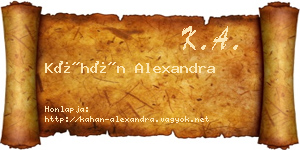 Káhán Alexandra névjegykártya