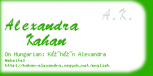 alexandra kahan business card